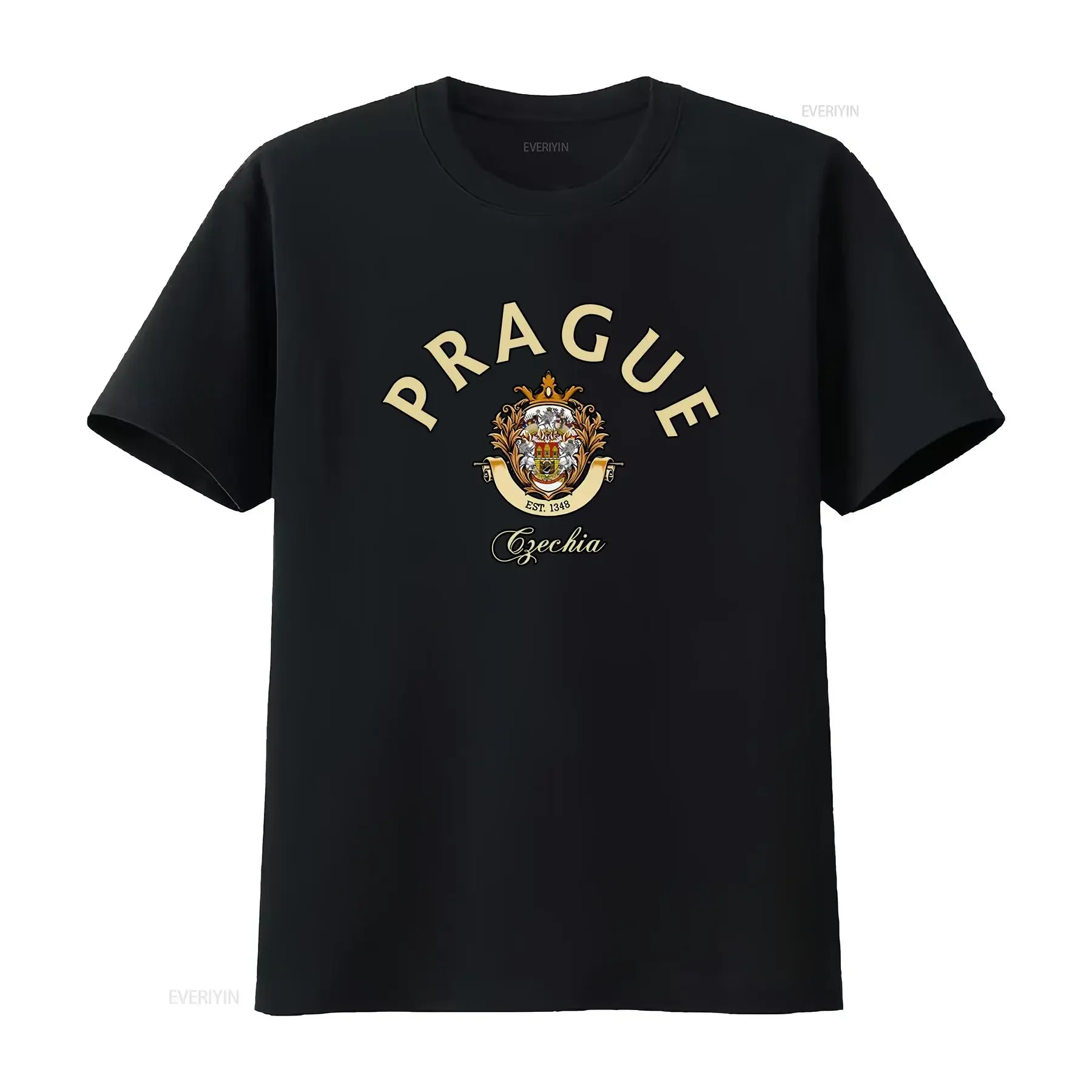 

Prague shirt Czech trip Capital Baggy SweaT T Soft and Comfortable Crewneck vintage Washed homme streetwear Stylish