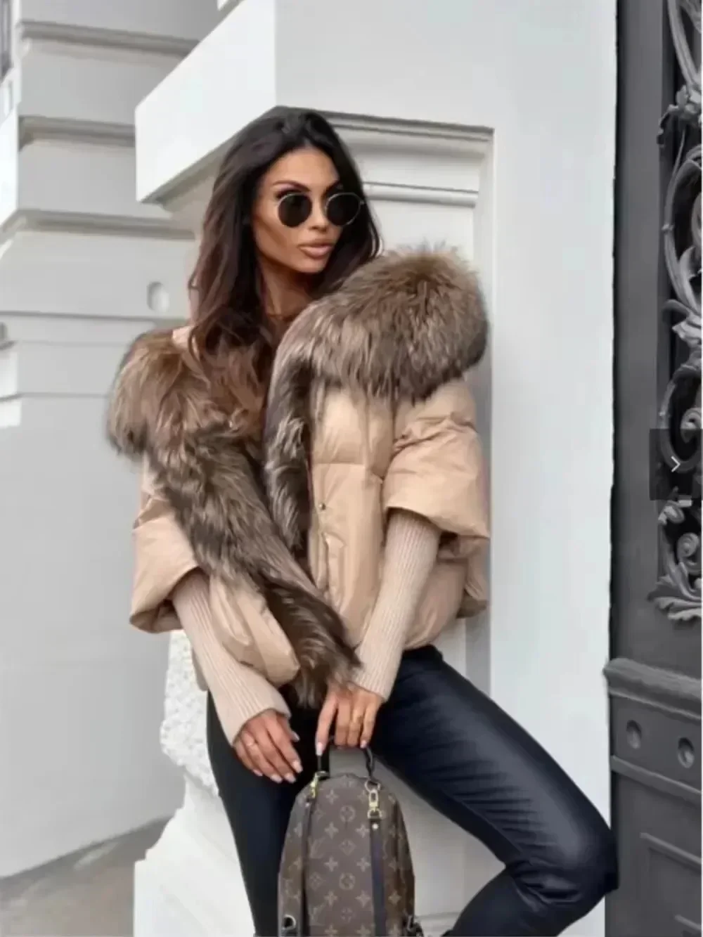 2024 Winter Puffer Jacket Women Real Fox Fur Collar Hooded Natural Thick Warm Loose Oversize Duck Down Coat Streetwear Outerwear