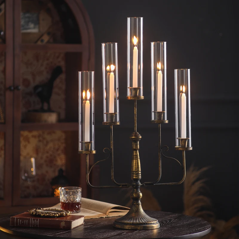 Wedding Decoration Iron Art Vintage Candle Holder Wedding Home Hotel Dining Table Romantic Candle Holder Decorative Ornaments