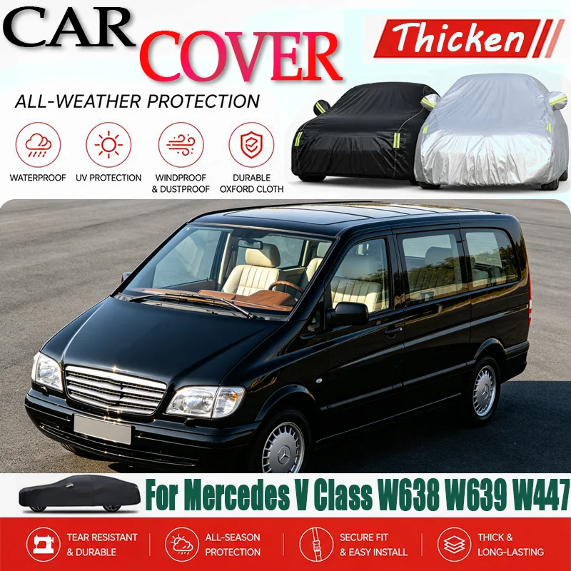 For Mercedes V Class W638 W639 W447 Outdoor Car Cover Waterproof Dustproof Sun Protection, Full Vehicle Cover