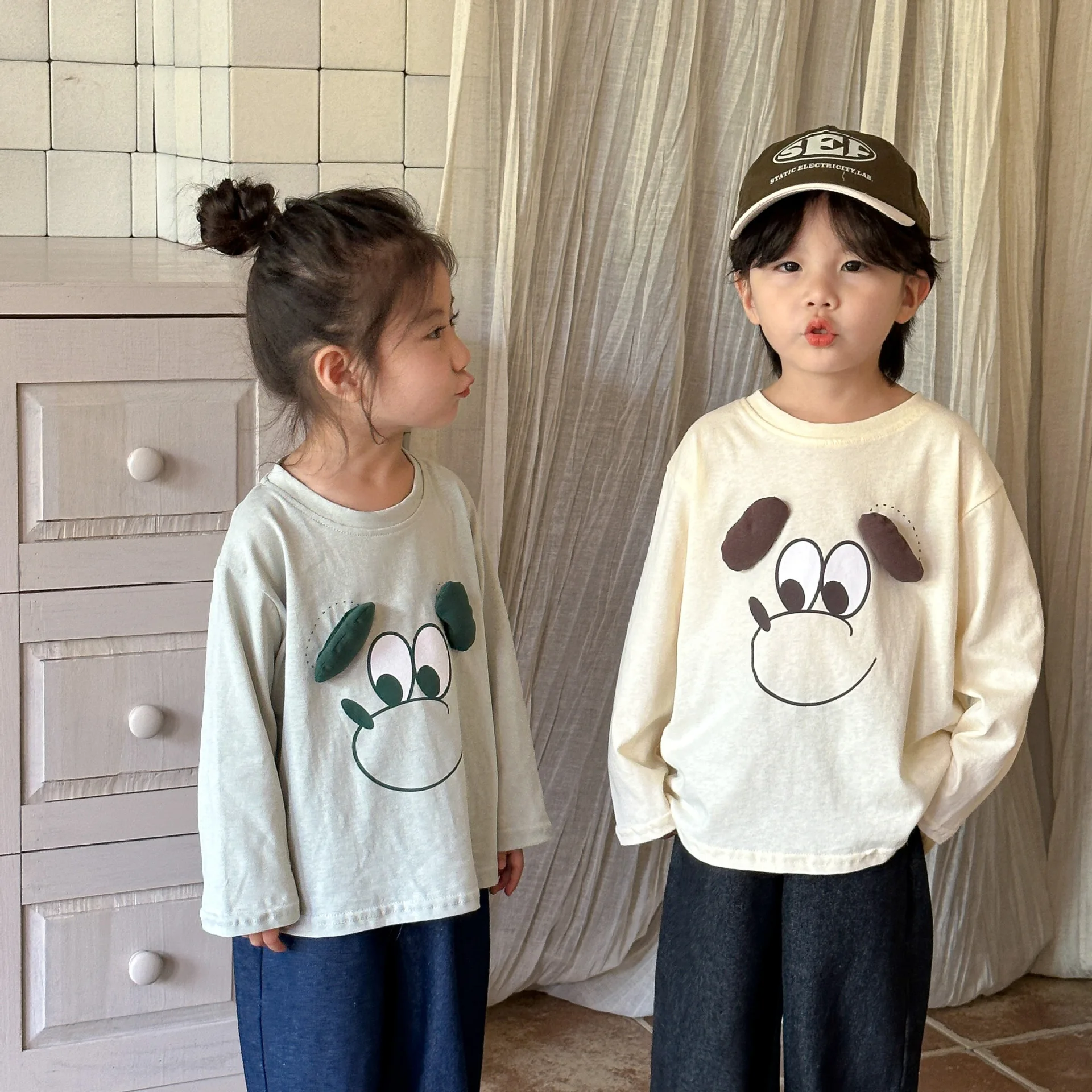Children Autumn Clothes Baby Cartoon Bottoming Shirt Loose Boy Girl Long Sleeve T-shirt Kids Cotton Tees Toddler Casual Tshirt image 2