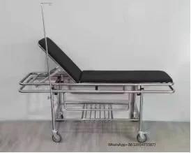 Stainless Steel Adjustable Manual Patient Hospital Emergency Ambulance Flat Car Stretcher (Patient) Trolley