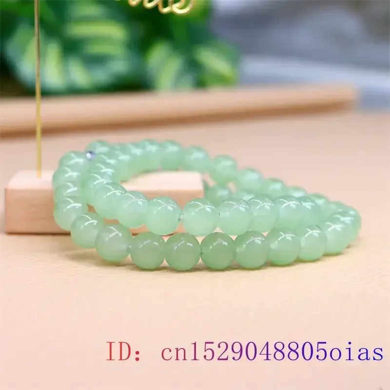 Green Jade Beaded Necklace Natural Charm Man Chalcedony Jewelry Designer Men Gemstone Beads Amulets Charms Gifts for Women Gift