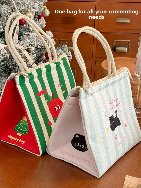 

Thiened Handheld Lunch Bag Aluminum Foil Thermal Insulation Bag for Work Commuting School Meal very Insulated Lunch Box...