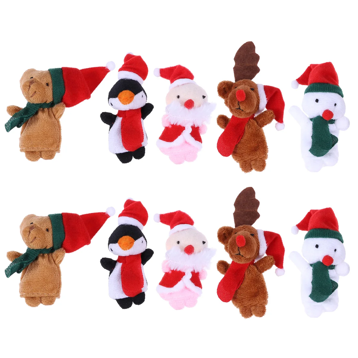 

10 Pcs Cartoon Finger Christmas Puppets Toy Baby Gifts Gloves Kids Boy Plush Figure Toys