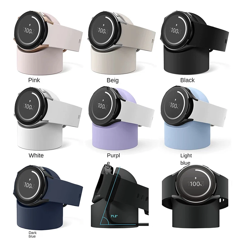 

Silicone Charger Cradle Dock Wireless Charger Stand Holder for Samsung Galaxy Watch 3 4 5 Pro 45mm 44mm 40mm Watch Charging Base
