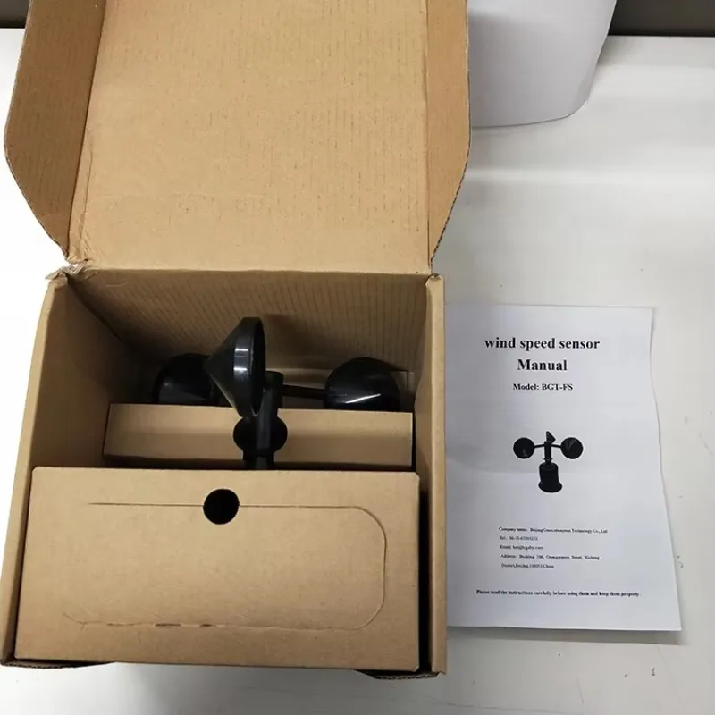 شهادة CE نبض RS485 4-20mA 0-5 فولت 0-2 فولت إخراج البلاستيك 3 كوب مقياس شدة الريح مستشعر سرعة الرياح لمحطة الطقس