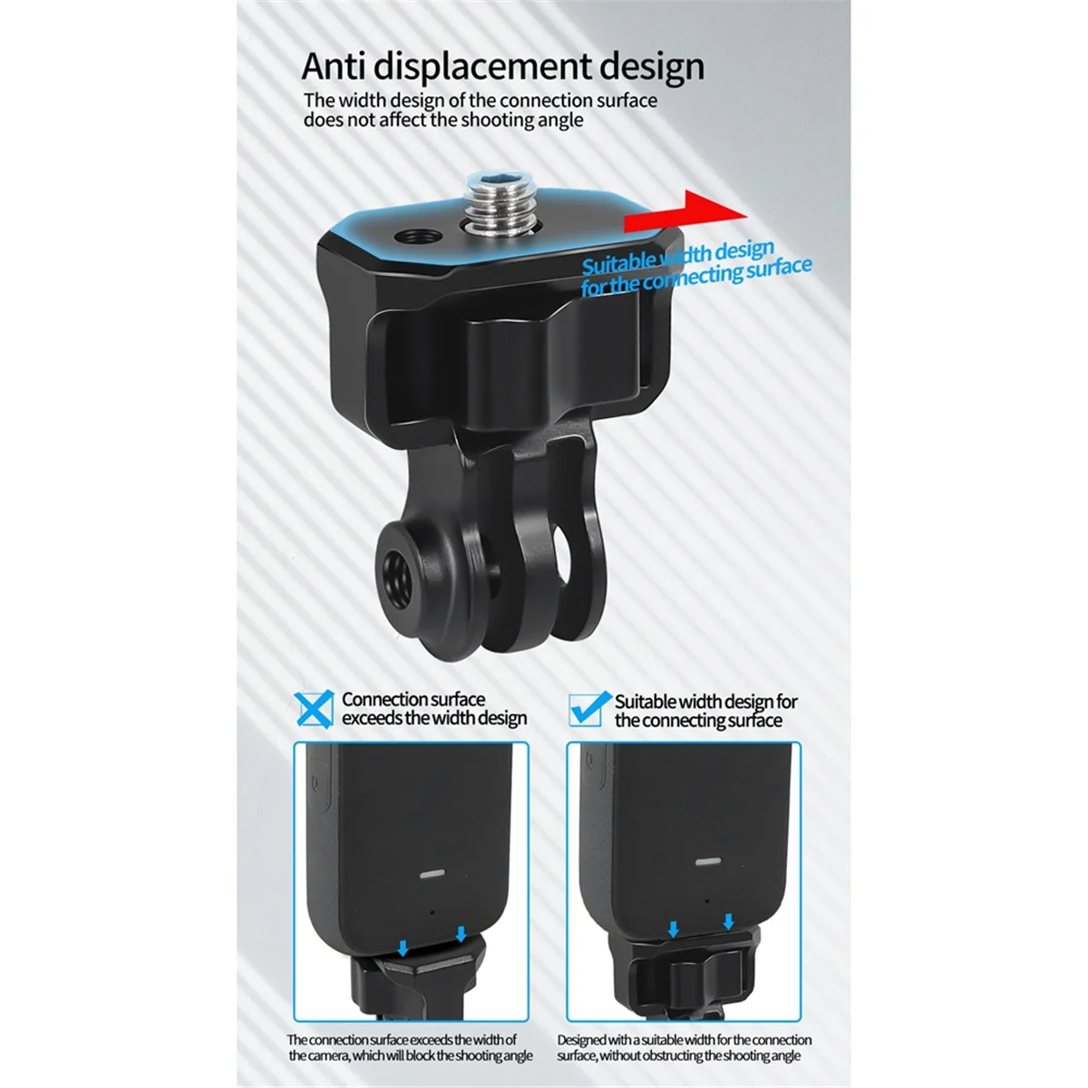 Per adattatore da tre schede Gopro 2Rd aggiornato a 1/4 Alai posizionamento smontaggio Base di montaggio fissa, nero rosso