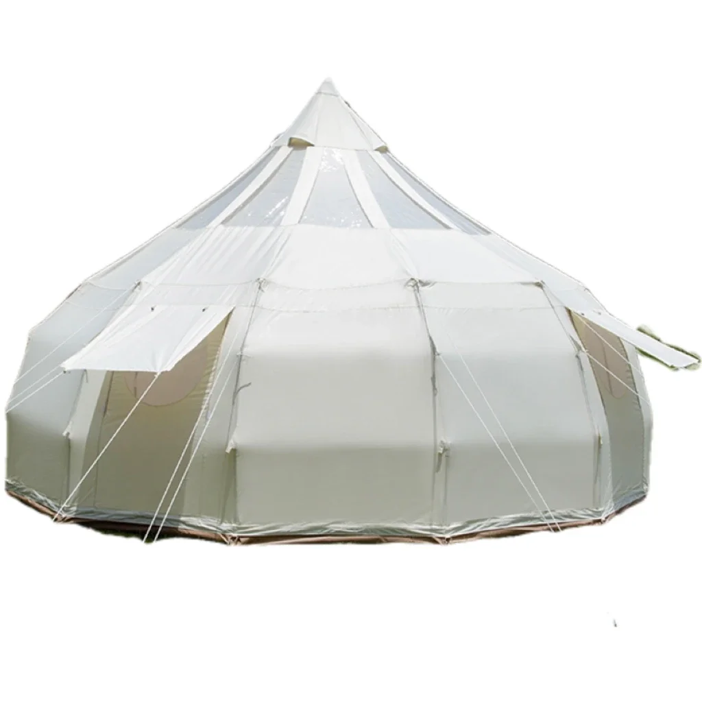 Customize Logo 4m 5m 6m Four Season Star Gazer Tent Camping White/khaki Oxford/cotton Waterproof Water Drop Tent for Party