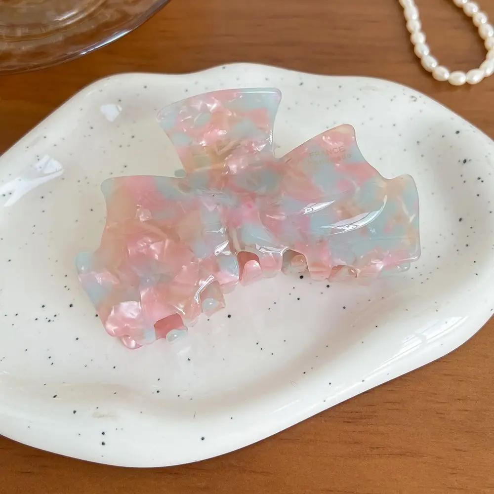 

Geometric Retro Bow Acetate Hair Claw Hairpin Hair Clip Solid Color Shark Clip Headwear Geometry Korean Style Shark Clip Travel