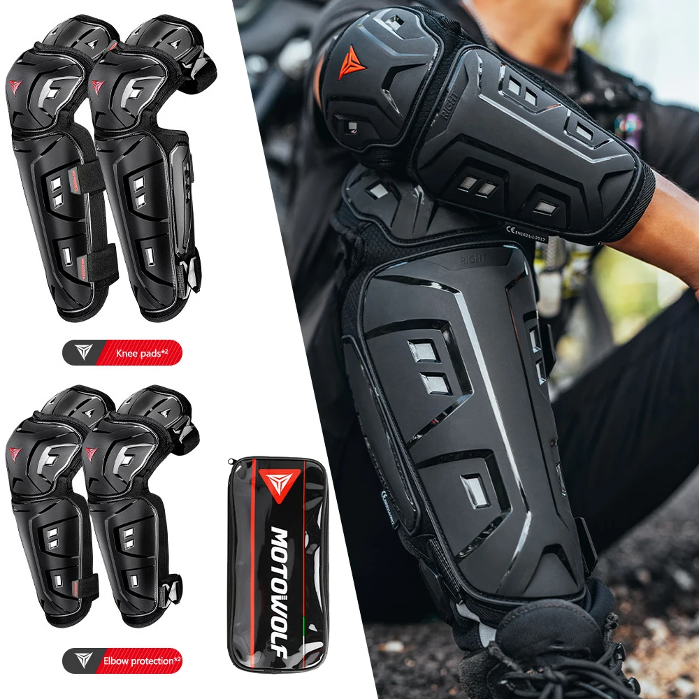 Outdoor Sport Equipment Motorcycle Motocross Skating Protectors Riding Protective Gears 4Pcs/set Knee Elbow Protective Pads