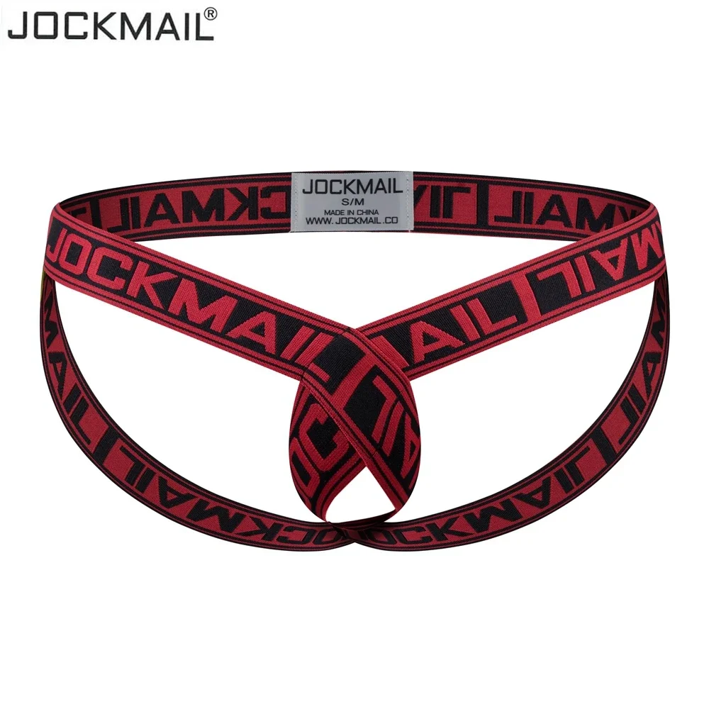 JOCKMAIL Cockstraps Men Underwear Sexy Jockstrap Pouch Cuecas Fashion Letter Elastic Thongs Underpants Gay Slip Homme Srting