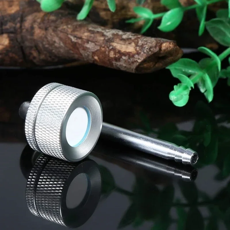 Aquarium CO2 Diffuser Fish Tank Bubble Atomizer Reactor Solenoid Regulator CO2 System Atomizer for Plant with Suction Cup Silver