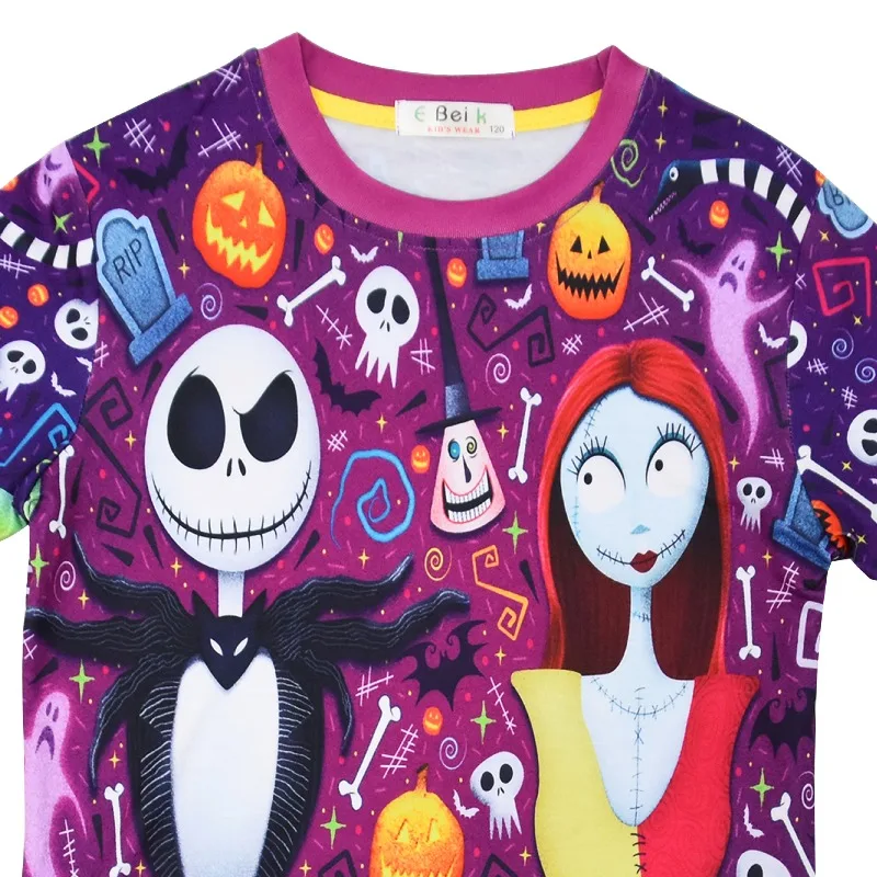 La pesadilla antes de Navidad, estampado Digital, ropa de dormir informal de manga larga para niños y ropa de dormir, conjunto de traje para casa, necesidades diarias