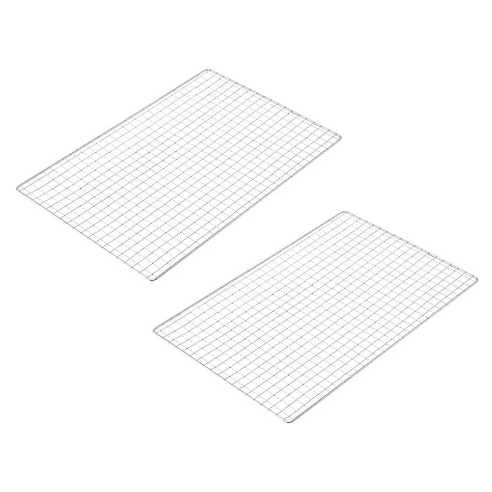 

2pcs Stainless Steel BBQ Mesh Barbecue Net Outdoor Charcoal Grill Tools Roasting Meat Mat Easy Clean Healthy Cooking Accessories