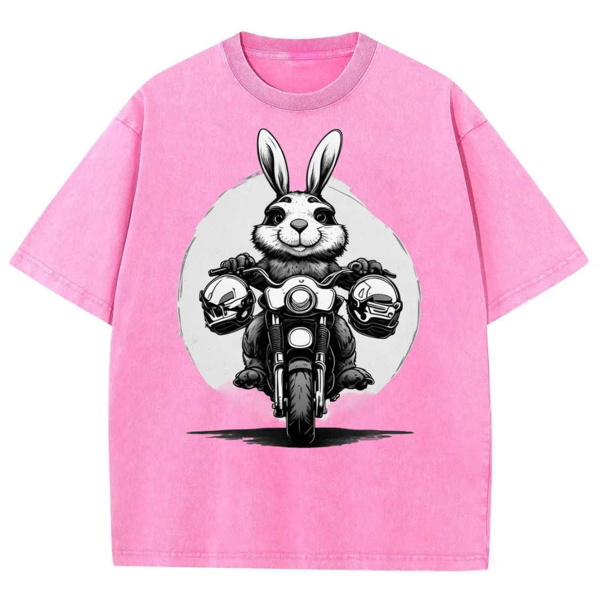 Summer 2024 Women's Short Sleeve Cartoon Animal Print Oversized Washed Denim Unisex T-Shirt Vintage Harajuku Style Funny Outfit