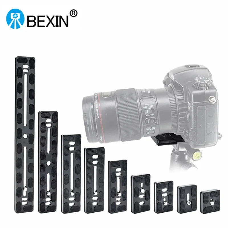 BEXIN Uniwersalny aluminiowy adapter do statywu z płytką szybkiego zwalniania ze śrubą 1/4 do głowicy kulowej i kamery Benro Arca Swiss