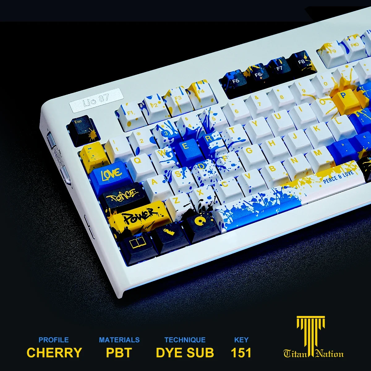 Exclusive PEACE&LOVE Themed Keycap Set 151 Keys PBT Dye-Sublimation Cherry Profile Treet Graffiti Style for Mechanical Keyboards