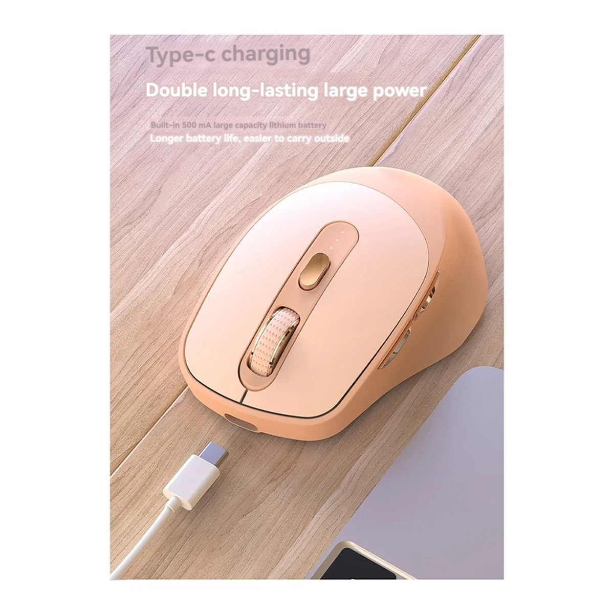 POP-lX7 เมาส์เงียบไร้สาย Bluetooth การออกแบบโหมดคู่ ปรับได้ 5-Speed DPI สําหรับแล็ปท็อปพีซีเกมสํานักงาน