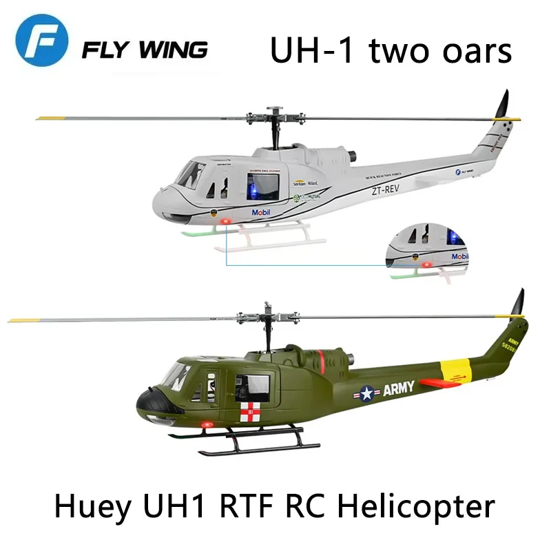 FLYWING UH1 remote control helicopter with LED light ACE fly control 1:16 UH1 V4 GPS height determination