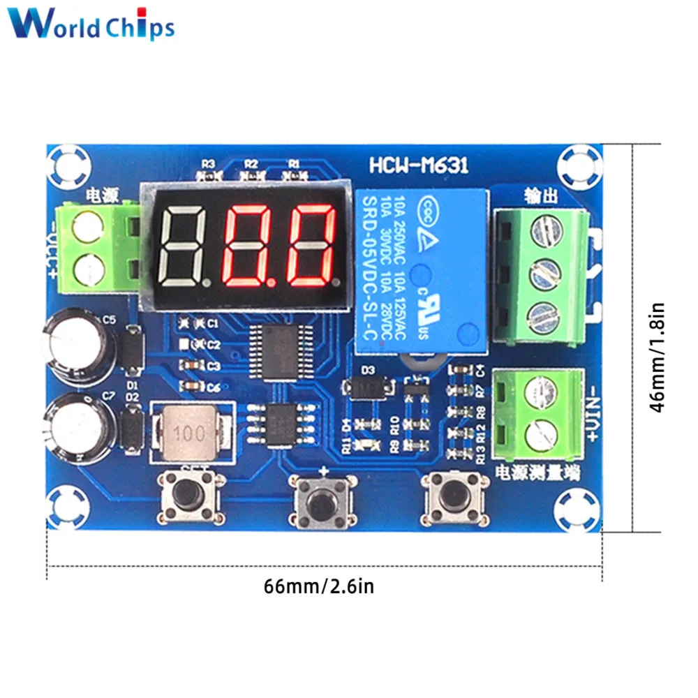 DC 6-40V XH-M608 Battery Charge Discharge Module Undervoltage Overvoltage Protection Timing Charge Board Relay Output Voltmeter