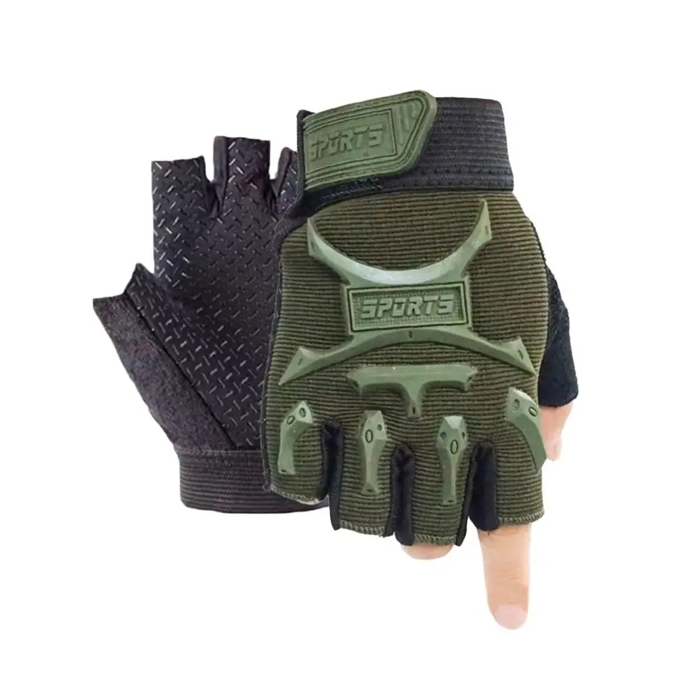 Fashion Fingerless Kids Sport Gloves Non-slip Elastic Cycling Mittens Windproof Breathable Children Bicycle Gloves Outdoor