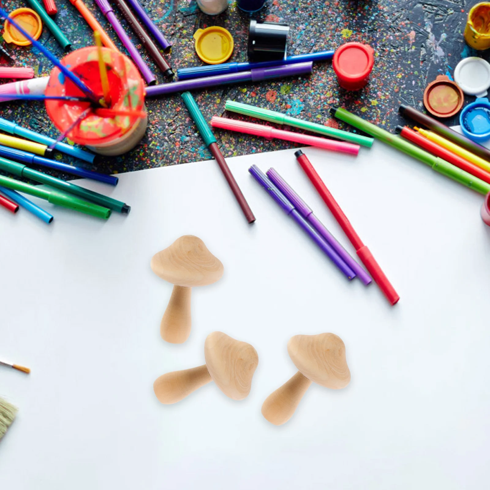 10 قطعة نماذج الفطر الخشبي دهان داي الفطر زينة صغيرة لمشاريع الحرف اليدوية الفطر الفارغ فطر الكتابة على الجدران #2