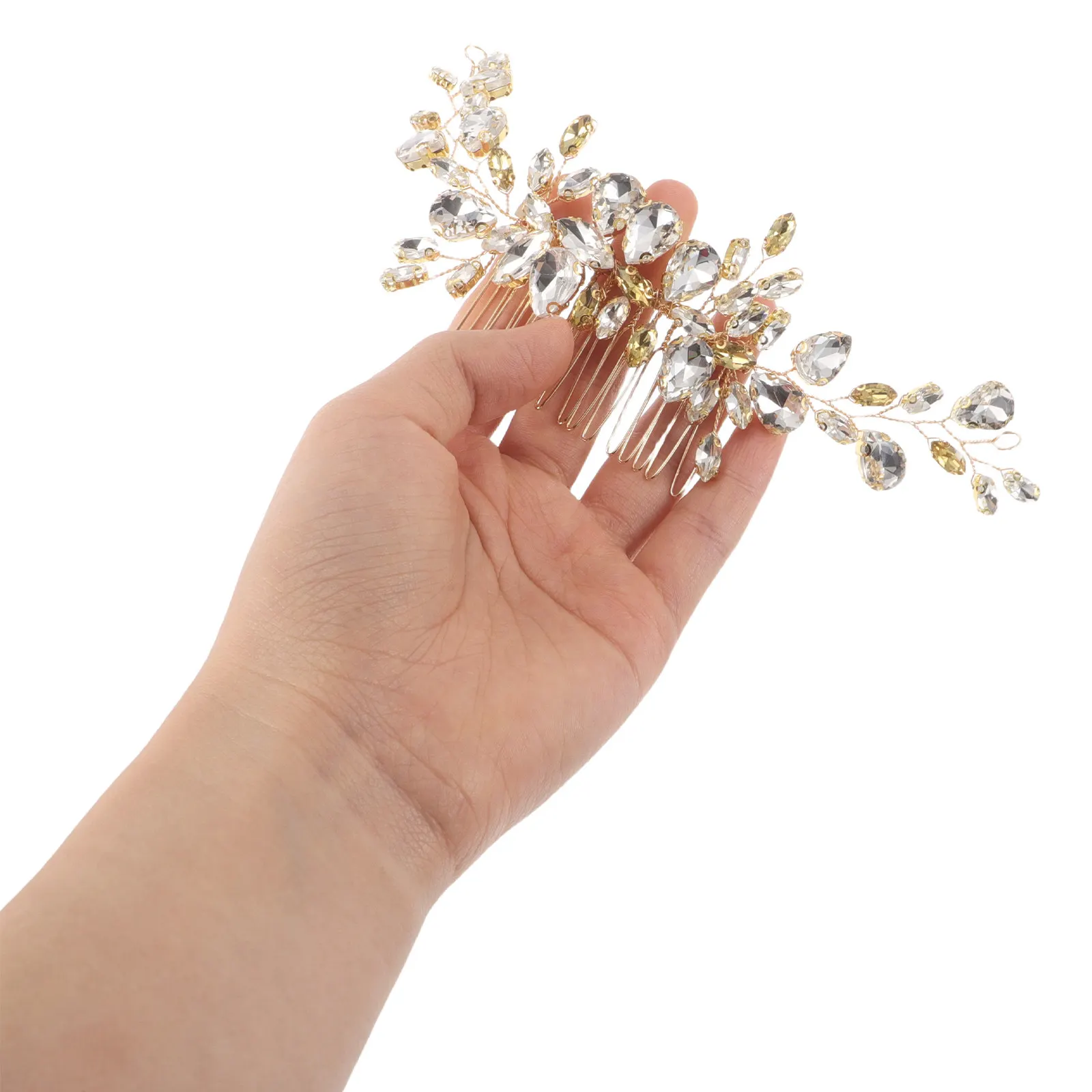

Bridal Hair Comb Sparkly Rhinestone Gold Wedding Side Comb Elegant Bridal Accessories for Brides and Bridesmaids