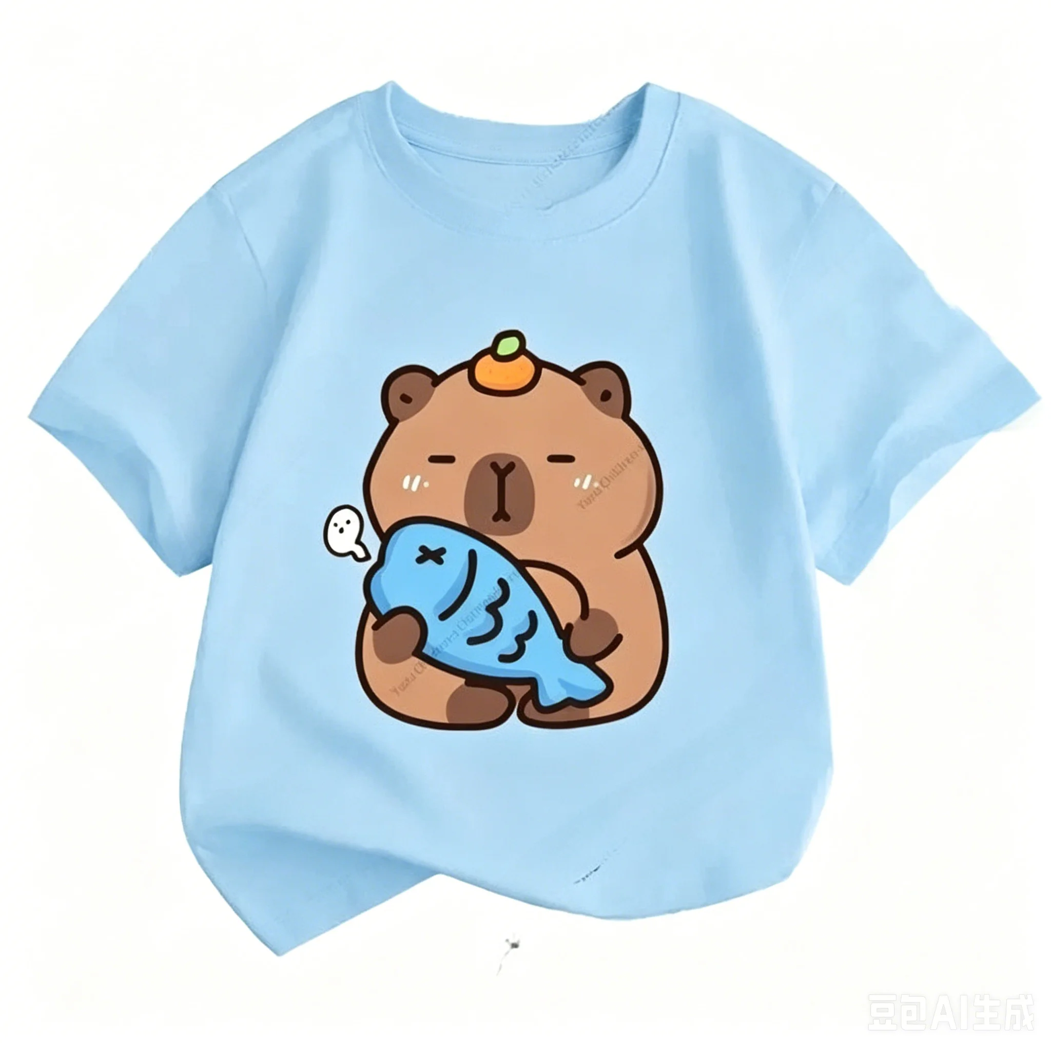 Sommer Neuer Trend Capybara-Druck Niedliches Kinder-Kurzarm-T-Shirt Süßes Bequemes Vielseitiges Jungen- und Mädchen-T-Shirt