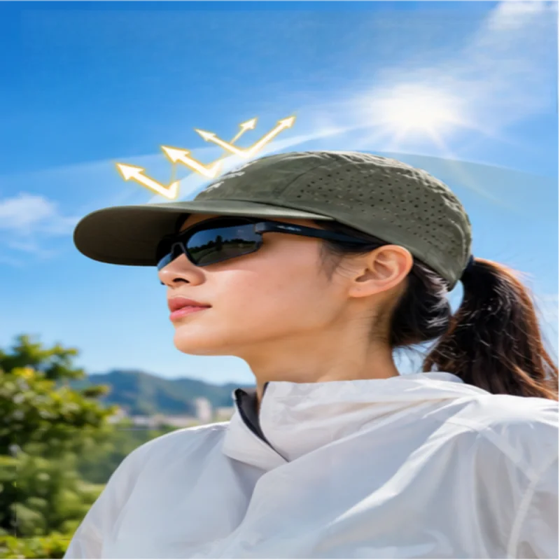 Breathable Running Cap Lightweight Perforated Sports Hat Adjustable Quick Dry Sun Hat for Running Jogging Cycling Outdoor Fitnes