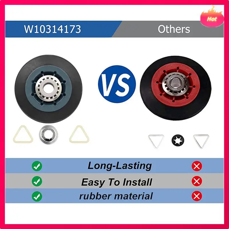 

32Pack W10314173 Dryer Drum Roller Replacement For Dryer Compatible With WPW10314173 Roller Drum Support Kit Dryer Parts