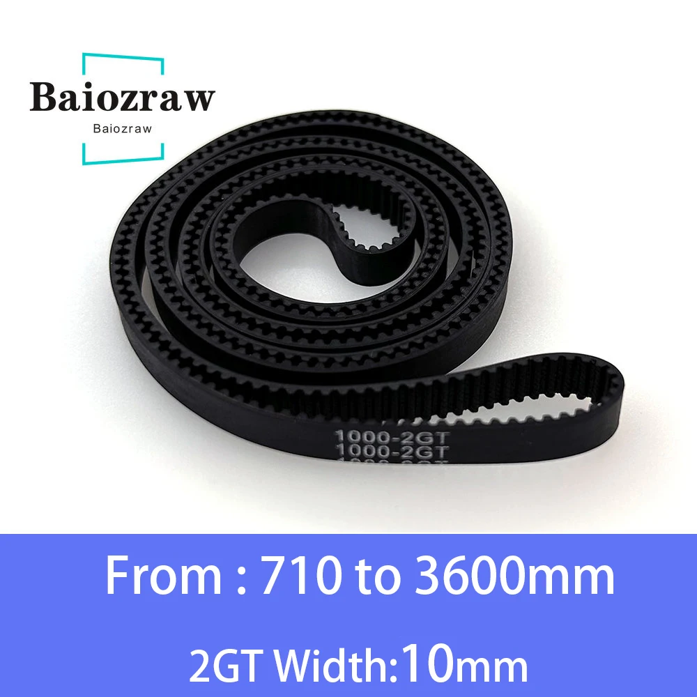 

3D Printer Parts GT2 10mm Closed Loop Rubber Timing Belt 710 752 760 800 900 976 1000 1250 1500 2000 3000 3230 3600mm 2GT 1pcs