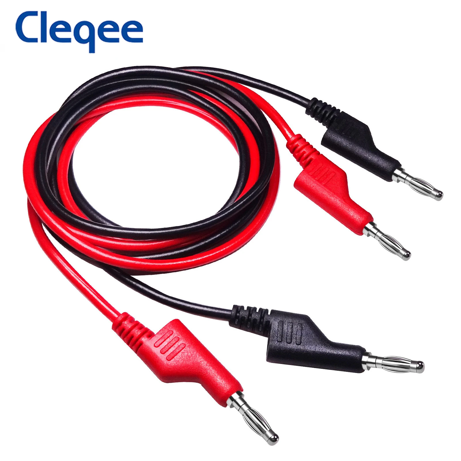 Cleqee P1036 2PCS/5PCS Dual 4mm Stapelbare Banaanstekker Multimeter Meetsnoeren 1M Kabel 1000V/15A