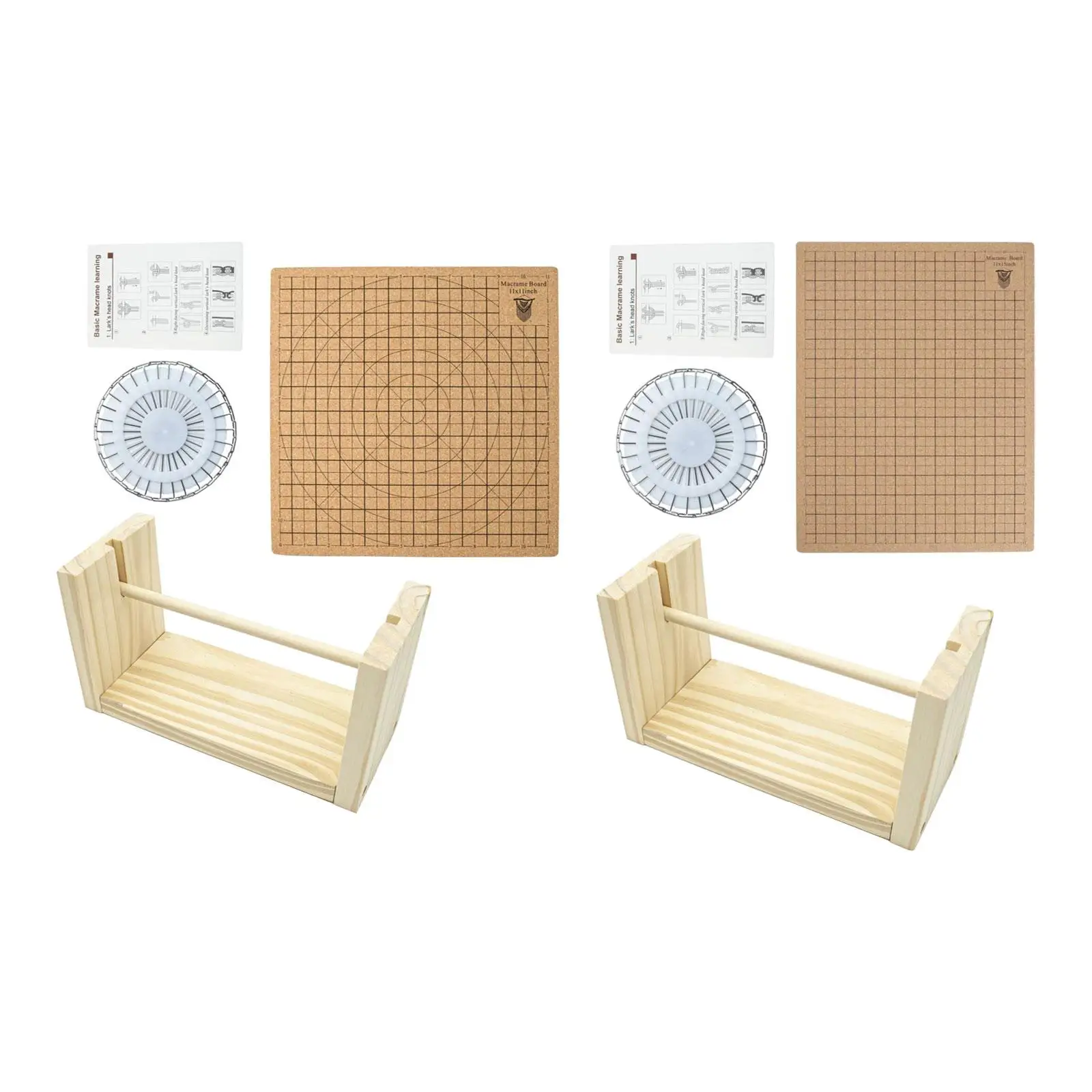 Macrame Board with Pins Macrame Project Board with Grids Braiding BoardReusable Macrame Cork Board view 2