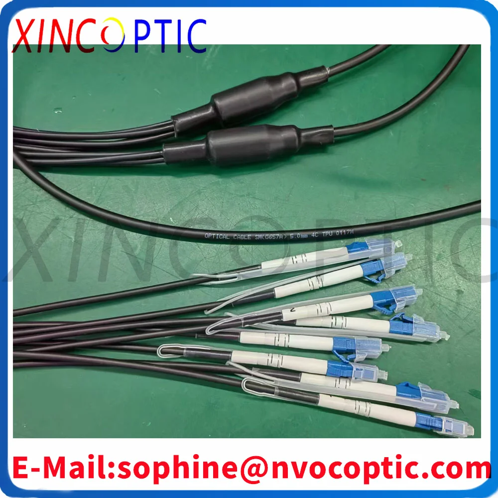 SM8C.G657A1.TPU Jacket. Armored BlackCable.5.0mm.2Pes PDLCUPC to 2PcsPDLCUPC(4Cores) Fiber Optic Patch cord,150M with REELPCD310