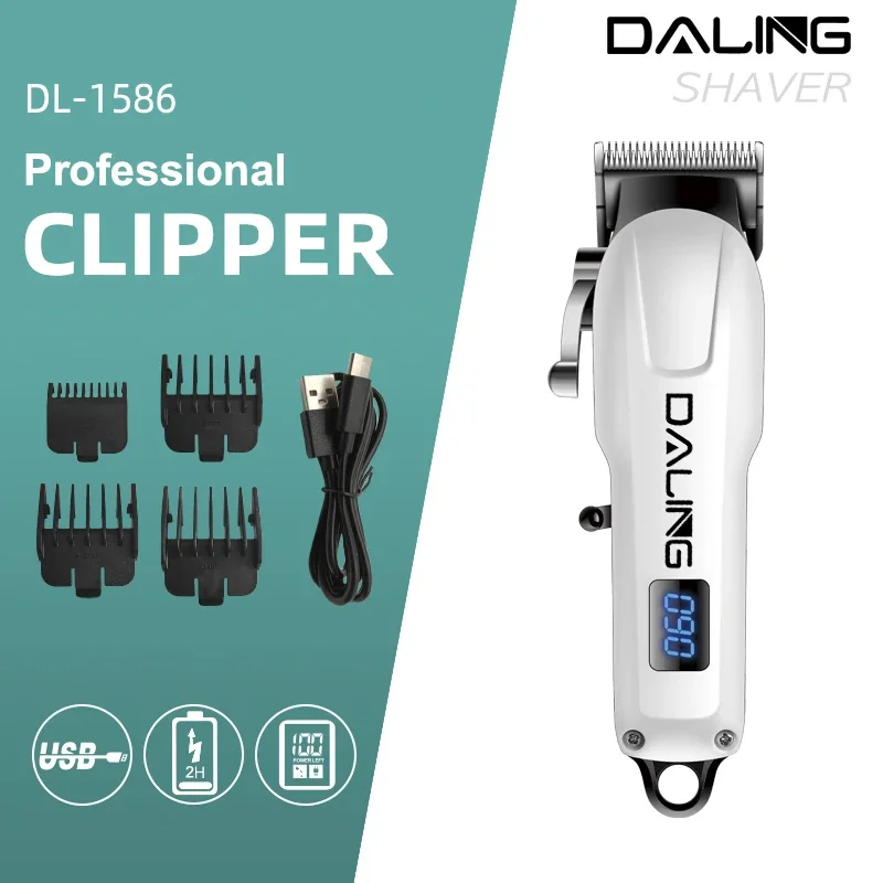 DALING DL-1586 LED digital home electric hair clipper, USB charging professional cordless electric hair clipper