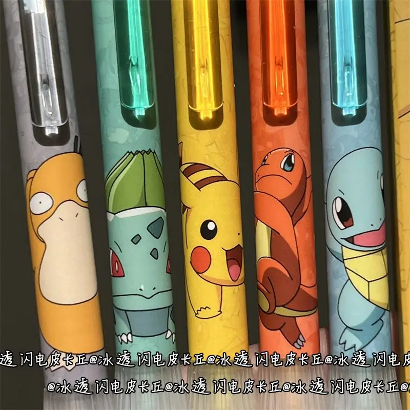 Bolígrafo de Gel Retráctil de Silicona Transparente con Diseño de Pokémon, Tinta Negra de Secado Rápido, Estilo Kawaii, Bonito Regalo de Papelería para Estudiantes