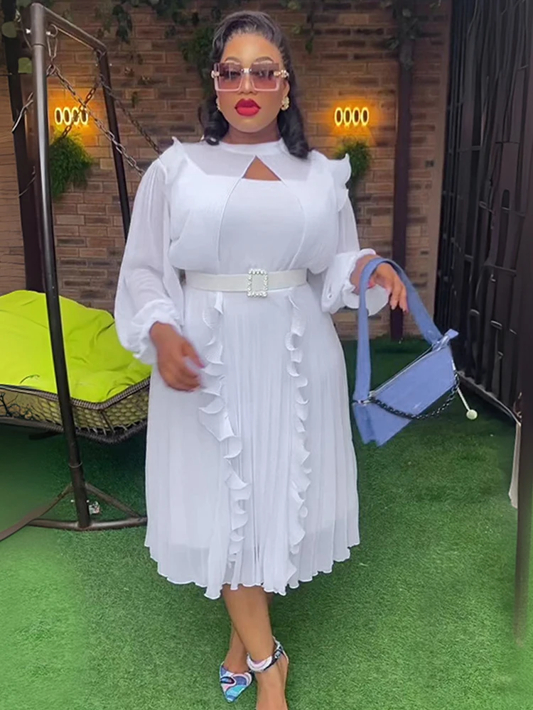 Long Sleeve Chiffon Dresses For Women 2026 Autumn Africa Clothing Wedding Party Evening Gown Dubai Abaya Elegant Ladies Overalls
