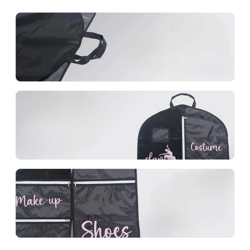 Dance Costume Garment Bag With Multiple Pockets For Dance Shoes Accessories Handheld Kids Performance Dress Storage Bag