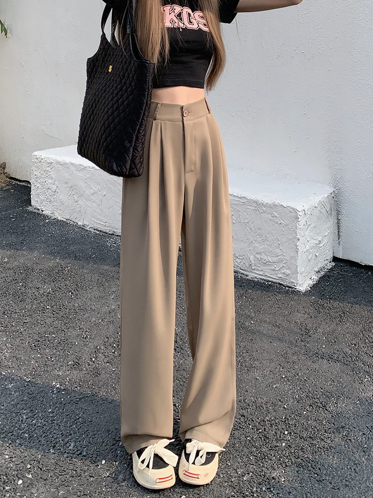 Jmprs Simple Women Suit Pants Casual Elastic High Waist Summer Korean Office Ladies Trousers Fashion Solid Female Pants