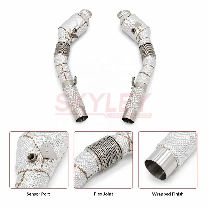 200 Cell Catted Downpipe for Stelvio Quadrifoglio QV 2.9T V6 2018-2027 Sport Pipe