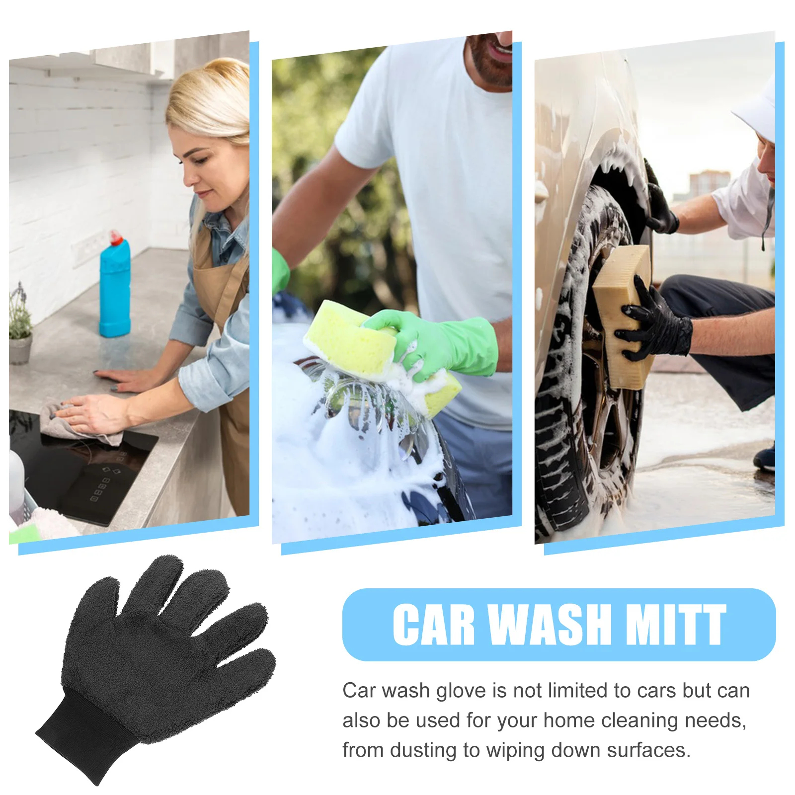 

CAR WASH GLOVES Scratch Free Coral Fleece Mitts Drying Towel Auto Detailing Cleaning Tools Wash Mitts For Car