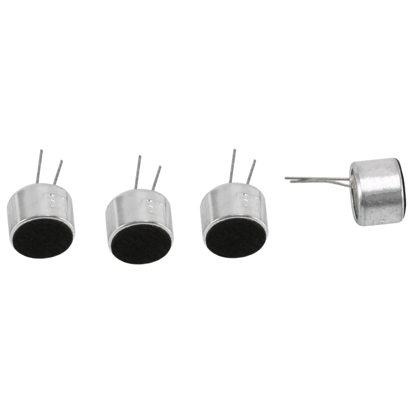 10 Pcs 2 Pin Mini MIC Capsule Electret Condenser Microphone Silver Tone Black