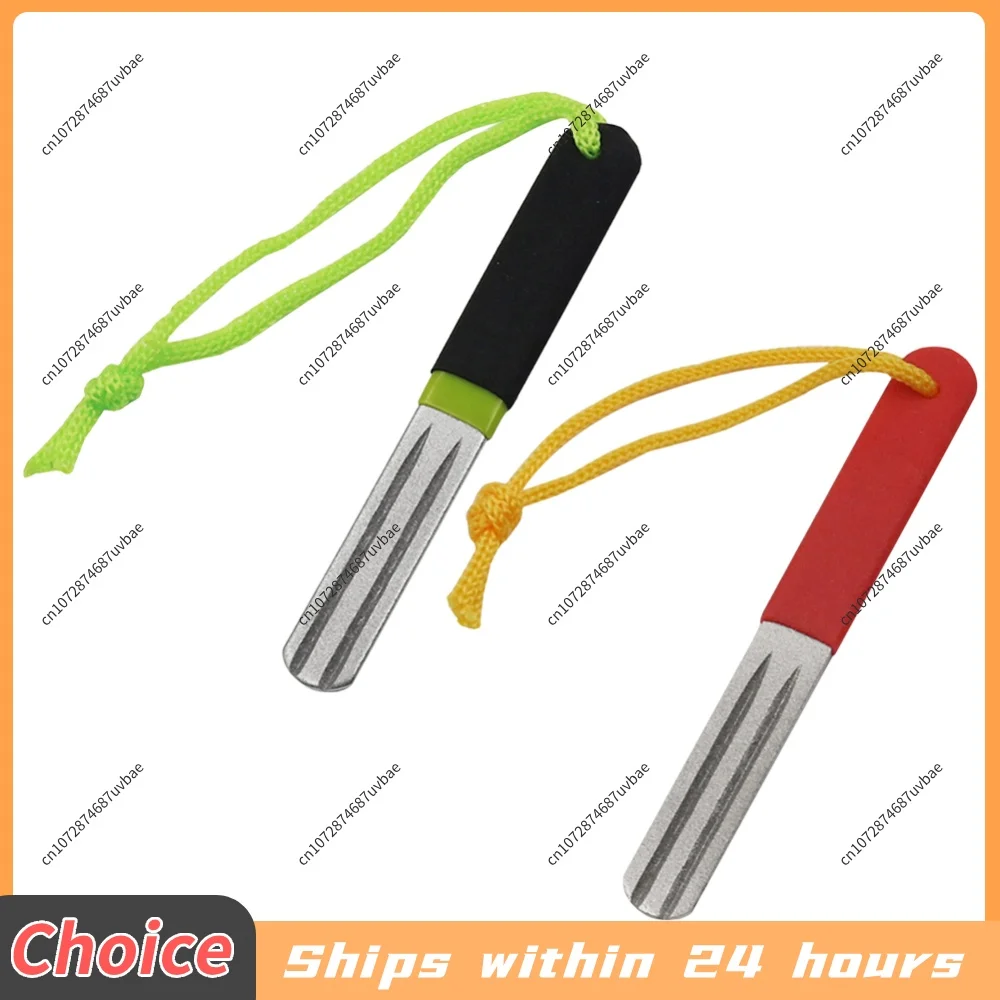 Multifunctional Fishing Hook File Grindstone Frosted Grinder Rubber Handle Fishhook Sharpener Stone Fishing Tackle