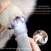 LED Light Pet Nail Clippers - Great for Trimming Cat and Dog Nails and Claws, 5x Magnification, Can Be Used as Nail Clippers, Qu