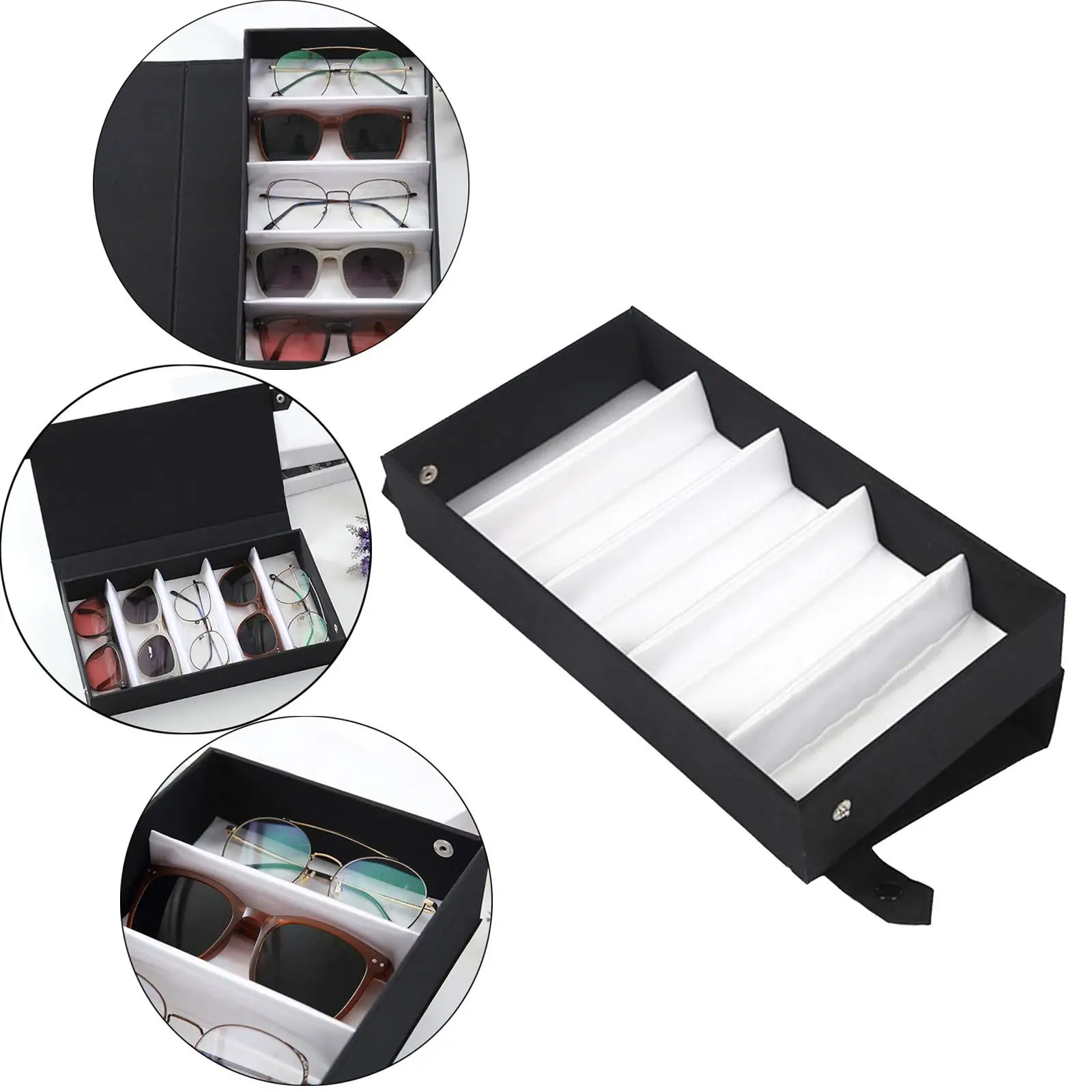 5 Grids Glasses Storage Box Multifunctional for Store Necklaces Bracelets