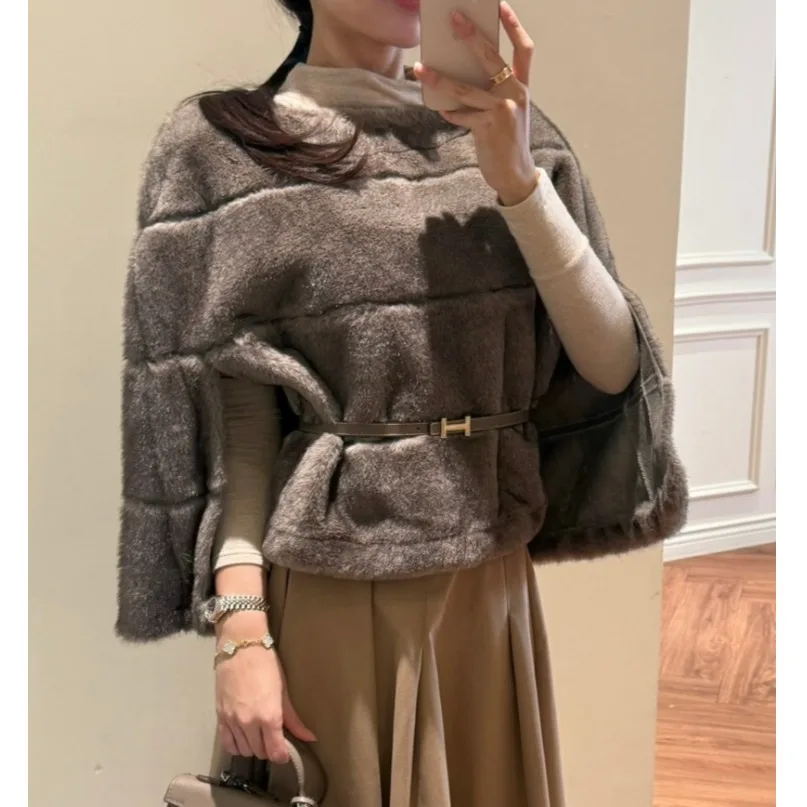 

Шикарное женское меховое пальто в Корейском стиле, осень-зима, новый дизайн, модный глушитель в стиле ретро, топ свободного покроя, ор-длина