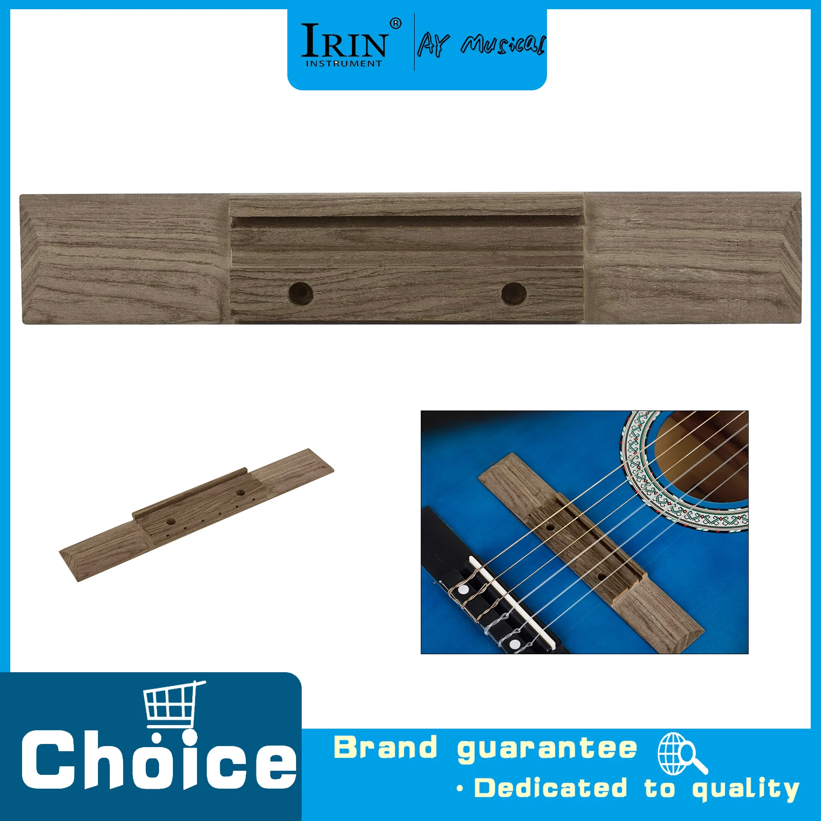 A0520 Classical Guitar Bridge 6 Holes Rosewood Bridge Sturdy Acoustic Guitar Accessories for Folk Acoustic Guitar Performance