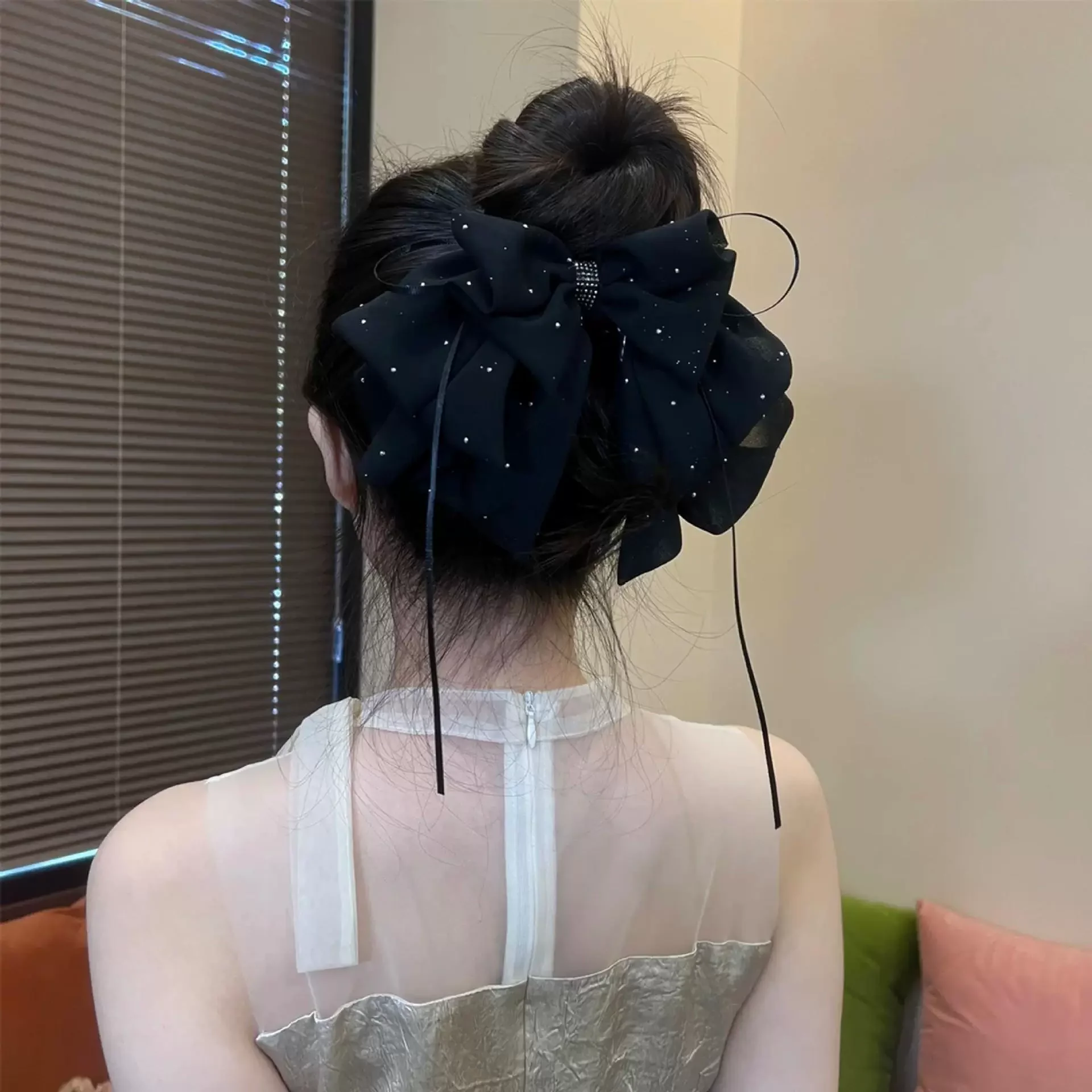 

2025 New Hair Claw Female Mesh Bow Black Headwear Women Spring Autumn Hair Clip for Ladies Hair Styling Tools Accessories