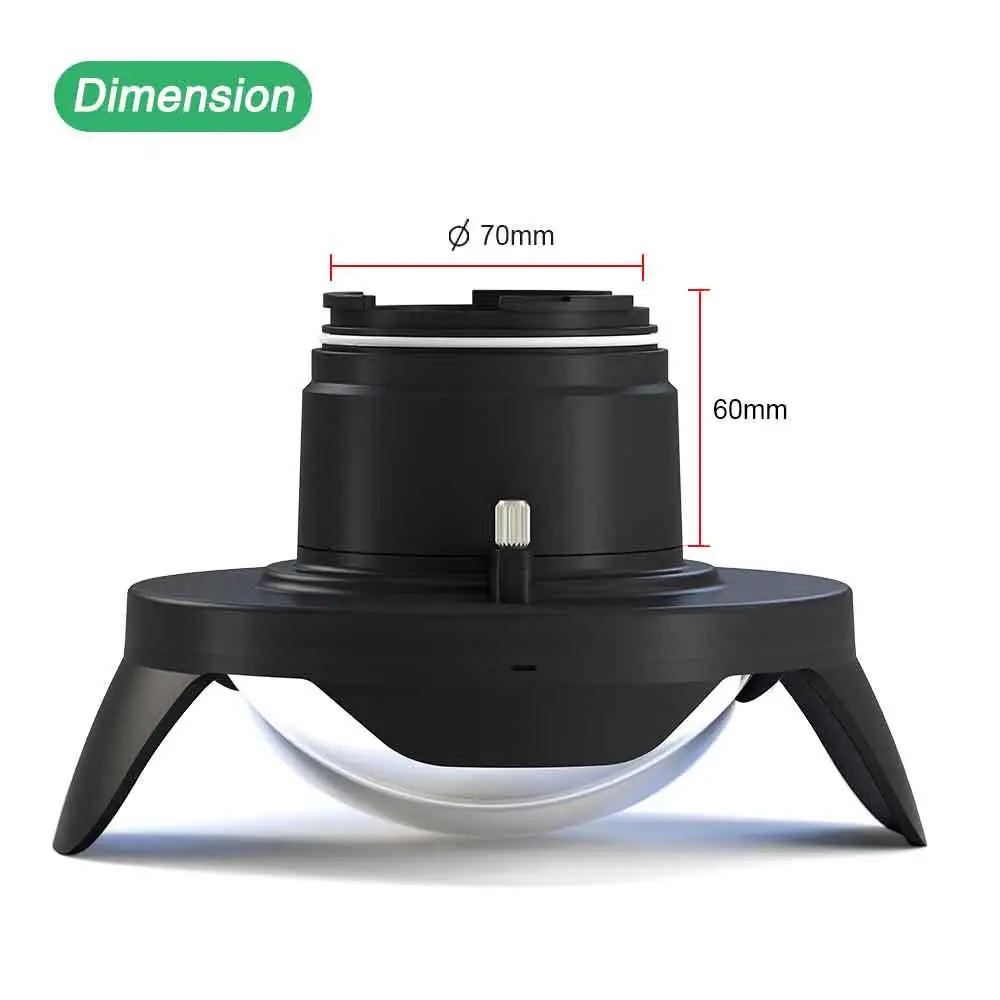 Seafrogs 6 Size WA005-A/B/C/D/E/F 40M/130FT 6 Inch Wide Angle Glass Dome Port Lens for Waterproof Underwater Camera Housing Case